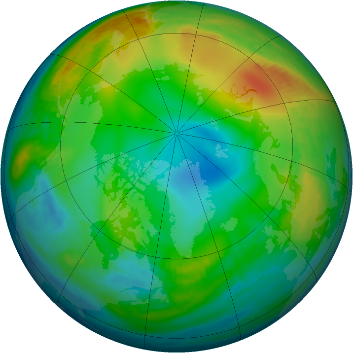 Arctic ozone map for 17 December 1986